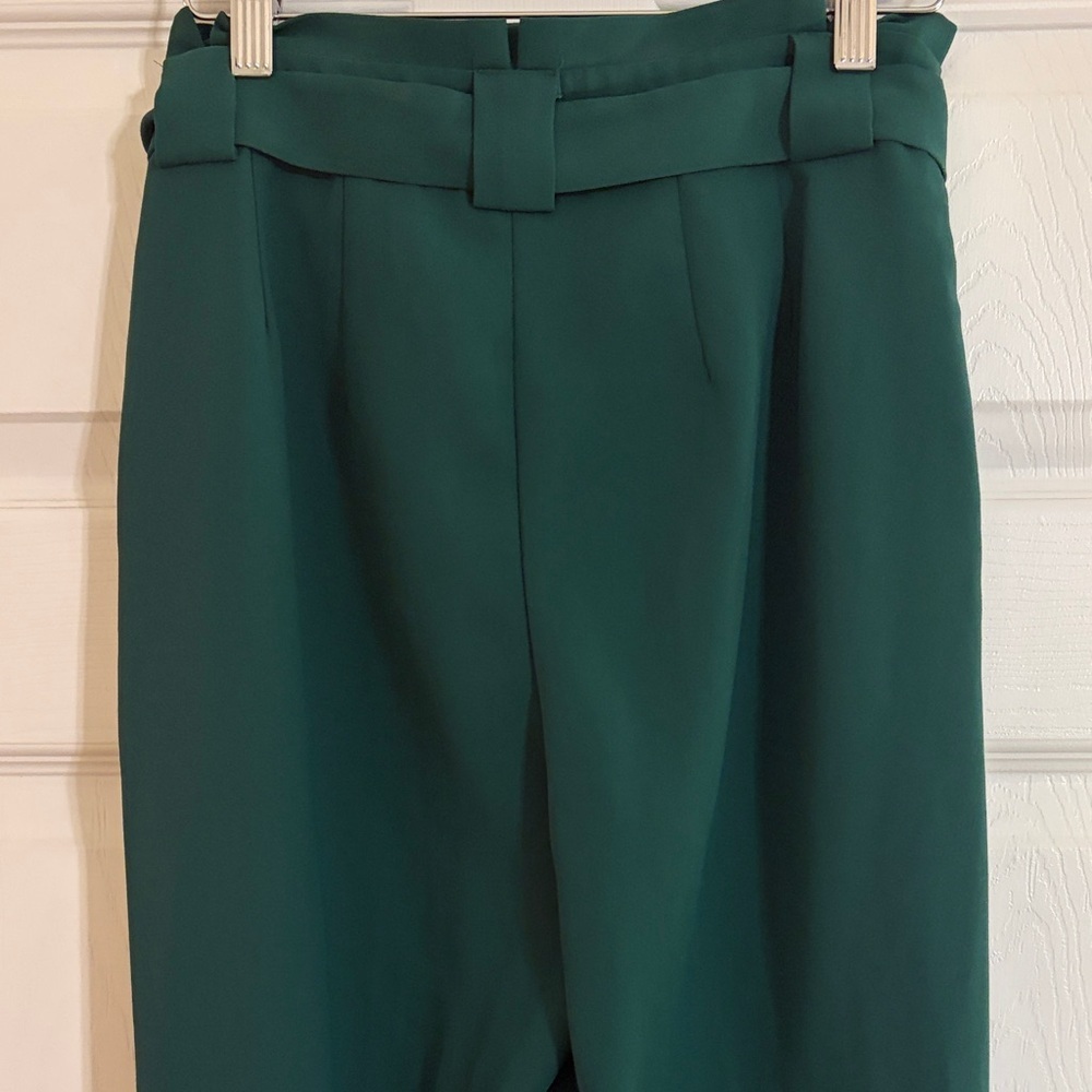 Express Forest Green Paperbag Waist Trousers - Picture 7 of 11